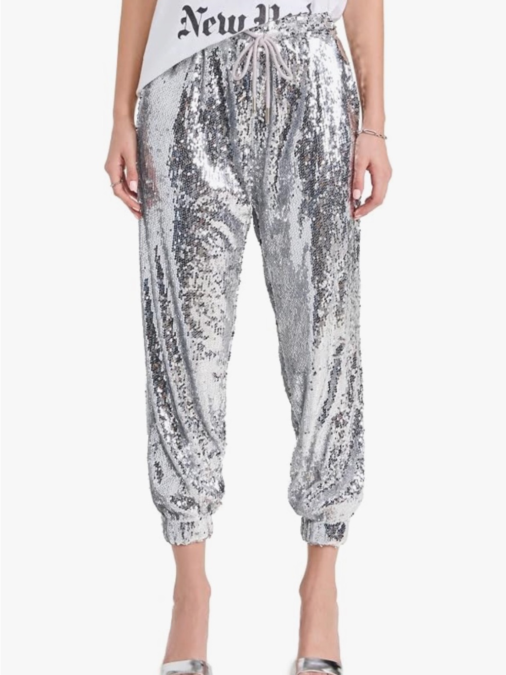 English Factory | Jogger Pants - Silver Sequins